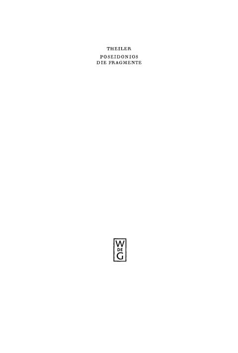 Cover image for book Poseidonios, die Fragmente