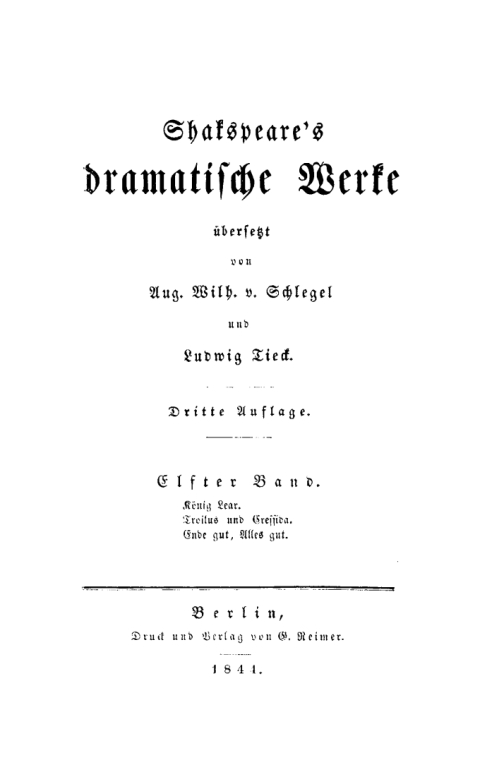 Cover image for book König Lear. Troilus und Cressida. Ende gut, Alles gut