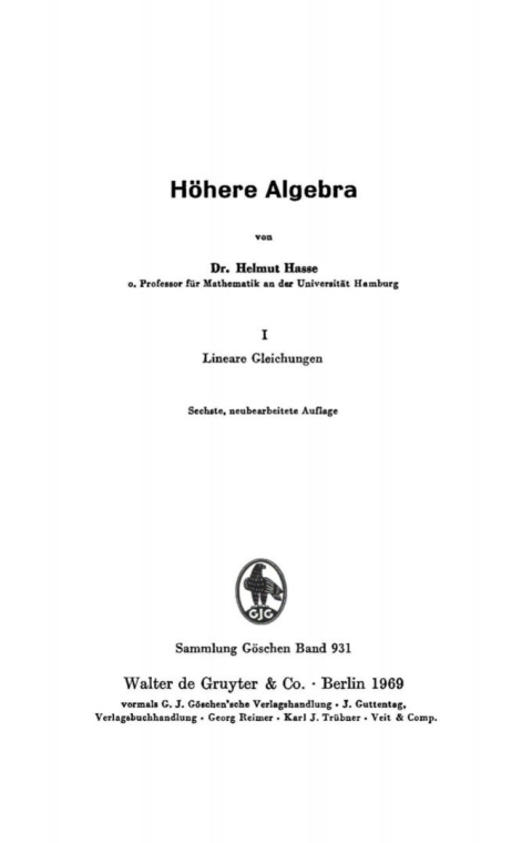 Cover image for book Lineare Gleichungen