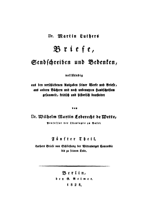 Cover image for book Luthers Briefe von Schließung der Wittenberger Concordie bis zu seinem Tode