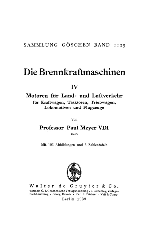 Cover image for book Motoren für Land- und Luftverkehr, für Kraftwagen, Traktoren, Triebwagen, Lokomotiven und Flugzeuge