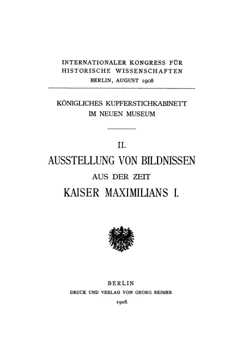 Cover image for book Ausstellung von Bildnissen aus der Zeit Kaiser Maximilians I.