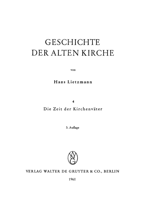 Cover image for book Die Zeit der Kirchenväter