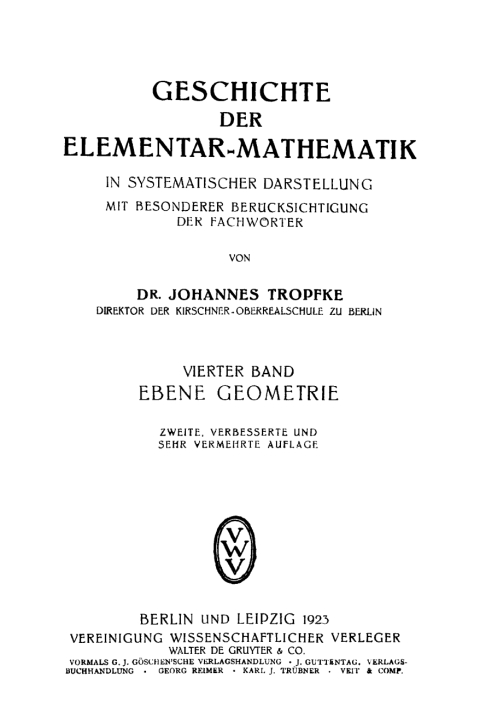 Cover image for book Ebene Geometrie