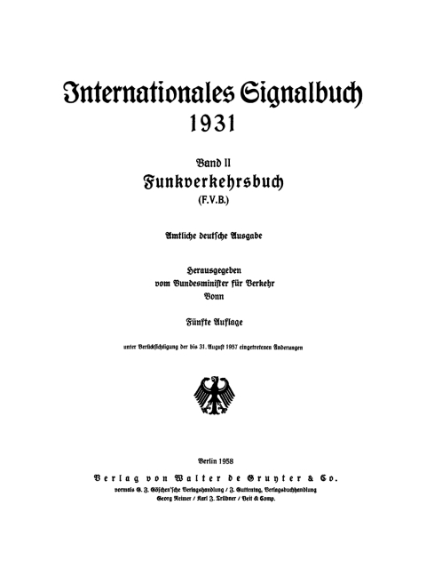 Cover image for book 1931/II. Funkverkehrsbuch