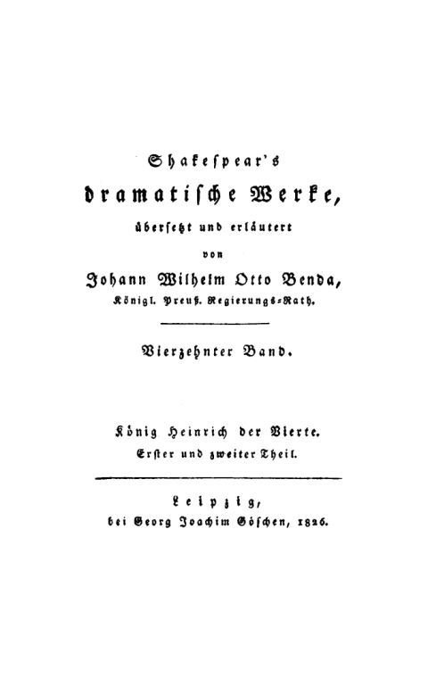 Cover image for book König Heinrich der Vierte, Teil 1 und 2