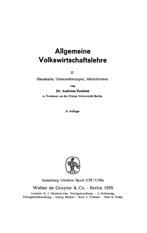 Cover image for book Haushalte, Unternehmungen, Marktformen