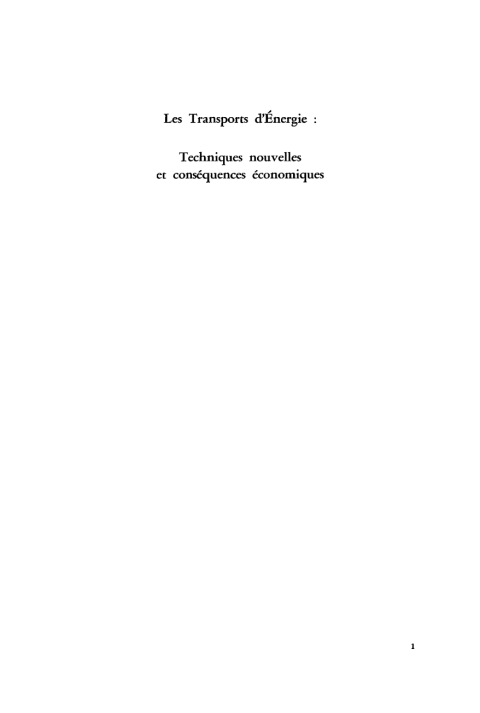 Cover image for book Les Transports d’Énergie