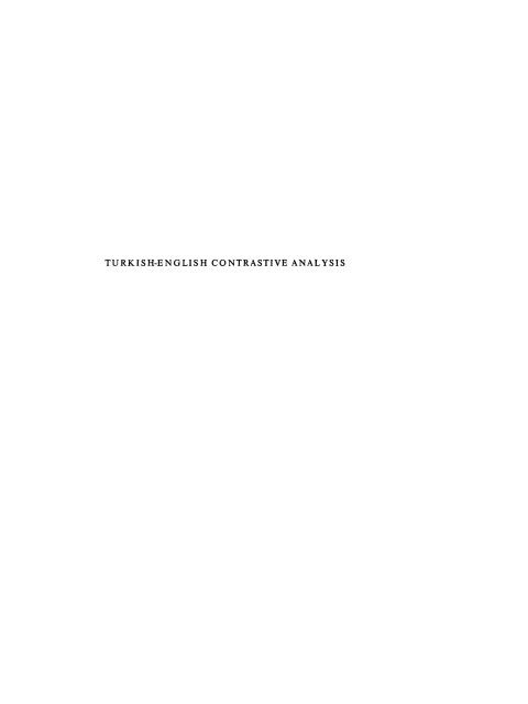 Cover image for book Turkish-English contrastive analysis