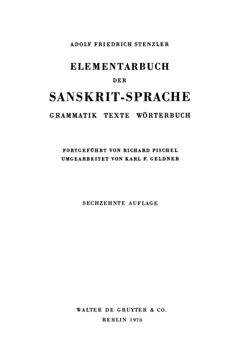 Cover image for book Elementarbuch der Sanskrit-Sprache