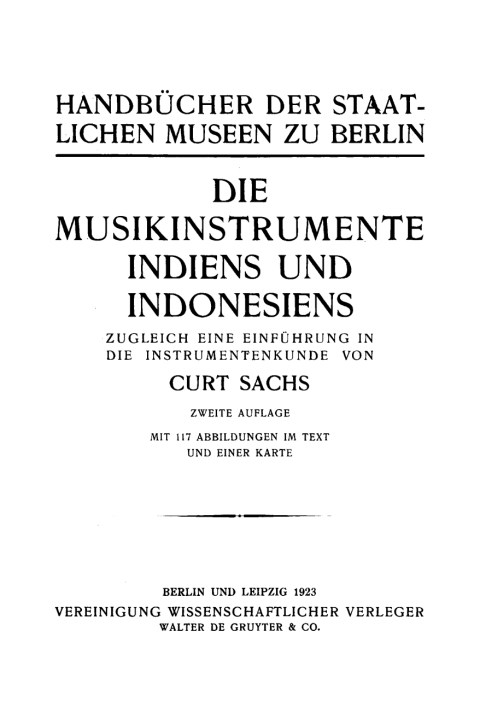 Cover image for book Die Musikinstrumente Indiens und Indonesiens