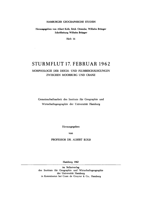 Cover image for book Sturmflut 17. Februar 1962