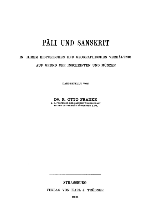 Cover image for book Pāli und Sanskrit