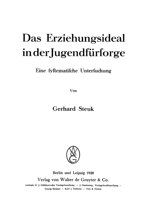 Cover image for book Das Erziehungsideal in der Jugendfürsorge