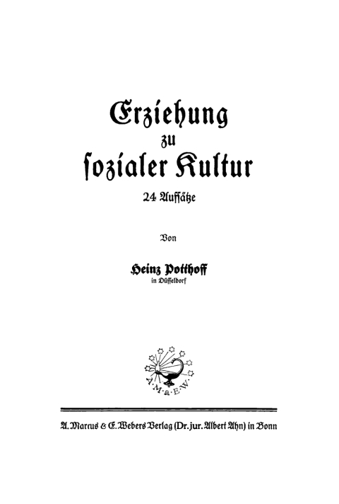 Cover image for book Erziehung zu sozialer Kultur