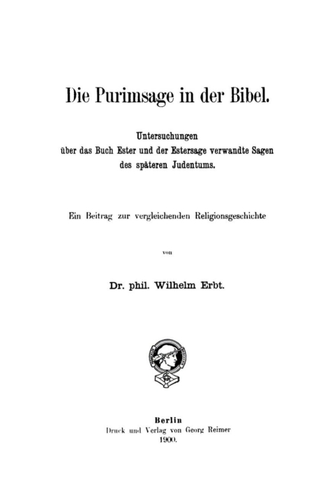 Cover image for book Die Purimsage in der Bibel