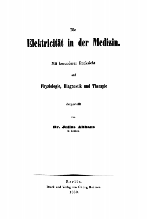 Cover image for book Die Elektricität in der Medizin