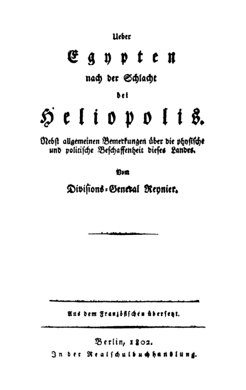 Cover image for book Ueber Egypten nach der Schlacht bei Heliopolis