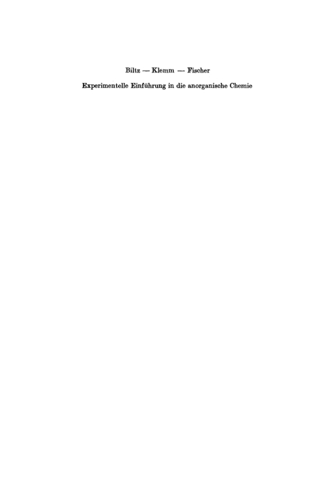 Cover image for book Experimentelle Einführung in die anorganische Chemie