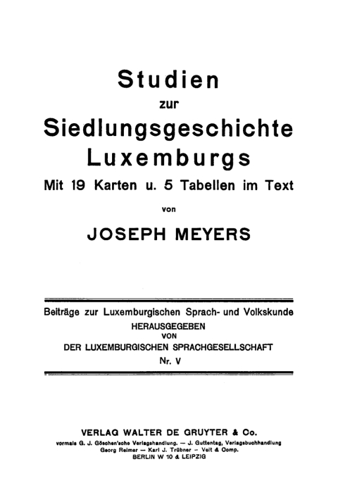 Cover image for book Studien zur Siedlungsgeschichte Luxemburgs