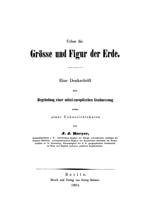 Cover image for book Ueber die Grösse und Figur der Erde