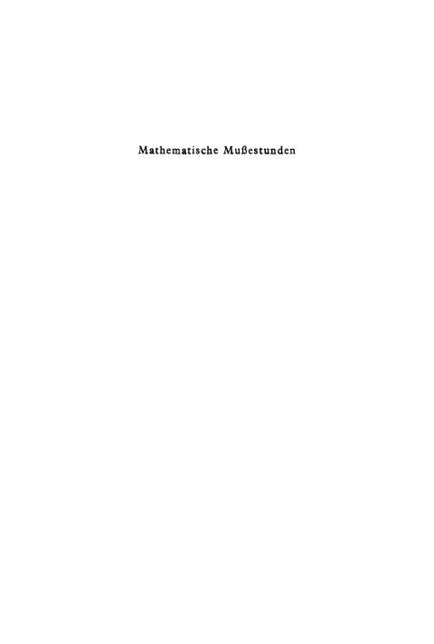 Mathematische MuÃestunden 