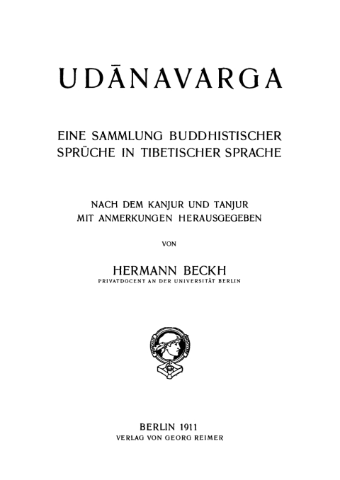 Cover image for book Udanavarga