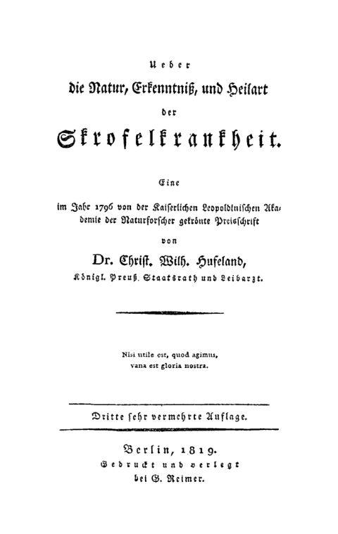 Cover image for book Ueber die Natur, Erkenntniß, und Heilart der Skrofelkrankheit