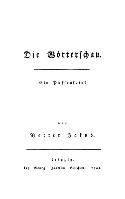 Cover image for book Die Wörterschau