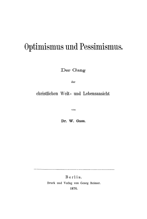 Cover image for book Optimismus und Pessimismus