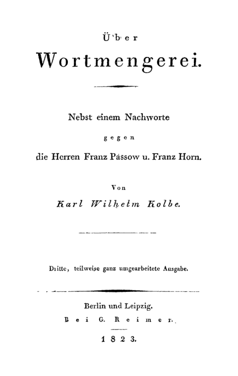 Cover image for book Über Wortmengerei