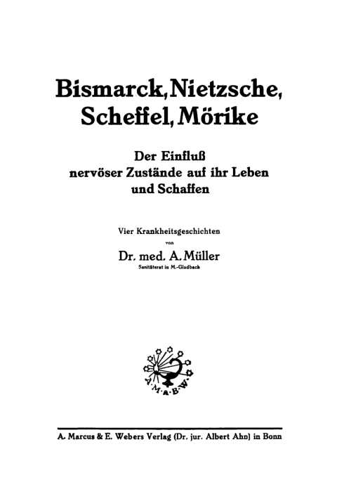 Cover image for book Bismarck, Nietzsche, Scheffel, Mörike