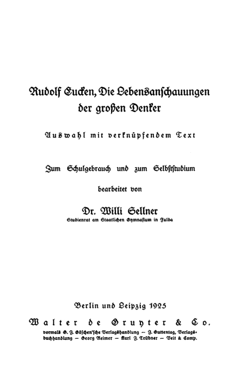 Cover image for book Rudolf Eucken, die Lebensanschauungen der großen Denker