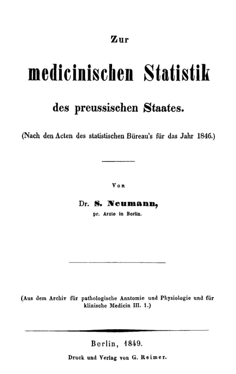 Cover image for book Zur medicinischen Statistik des preussischen Staates