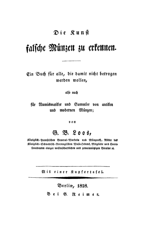 Cover image for book Die Kunst falsche Münzen zu erkennen