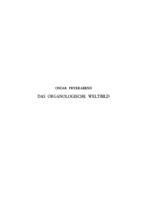 Cover image for book Das organologische Weltbild