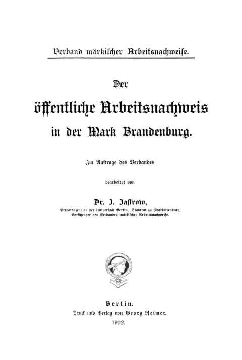 Cover image for book Verband märkischer Arbeitsnachweise