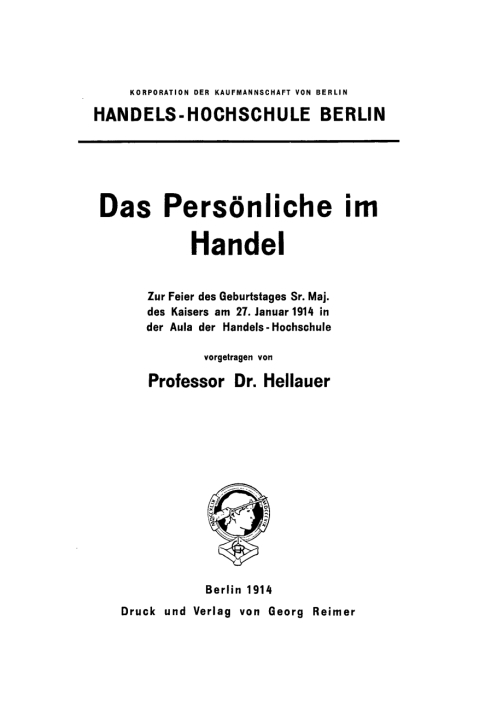 Cover image for book Das Persönliche im Handel