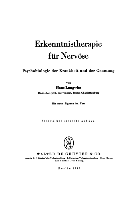 Cover image for book Erkenntnistherapie für Nervöse