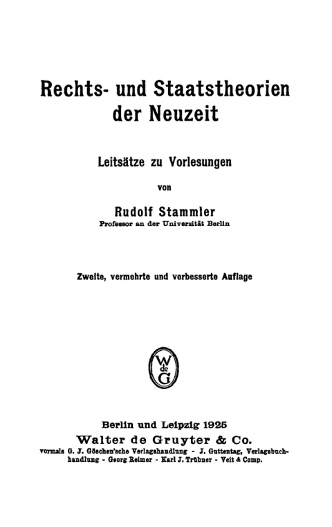 Cover image for book Rechts- und Staatstheorien der Neuzeit