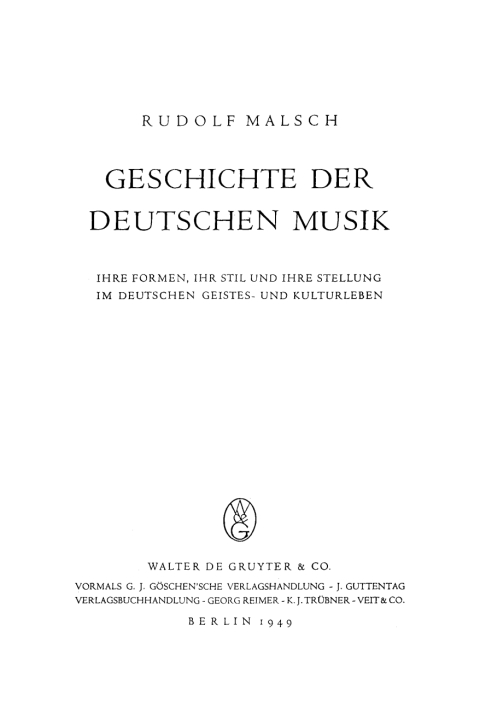 Cover image for book Geschichte der deutschen Musik