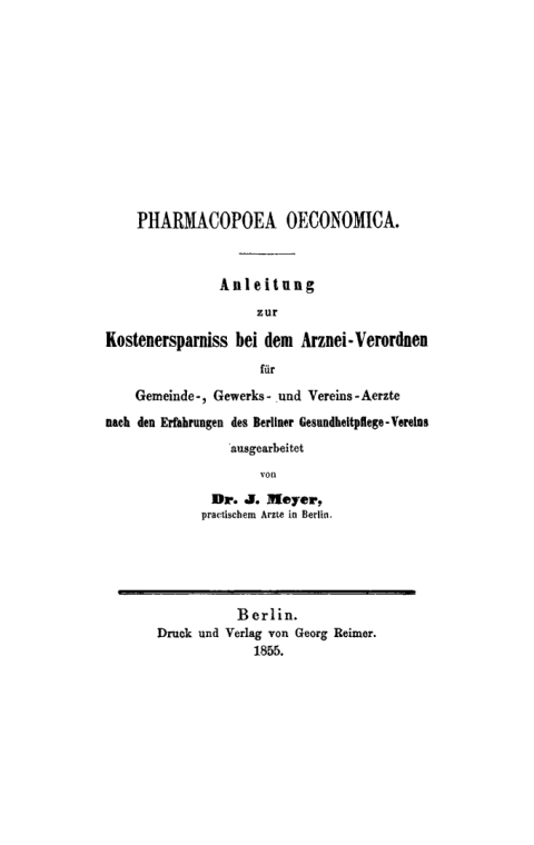 Cover image for book Pharmacopoea economica