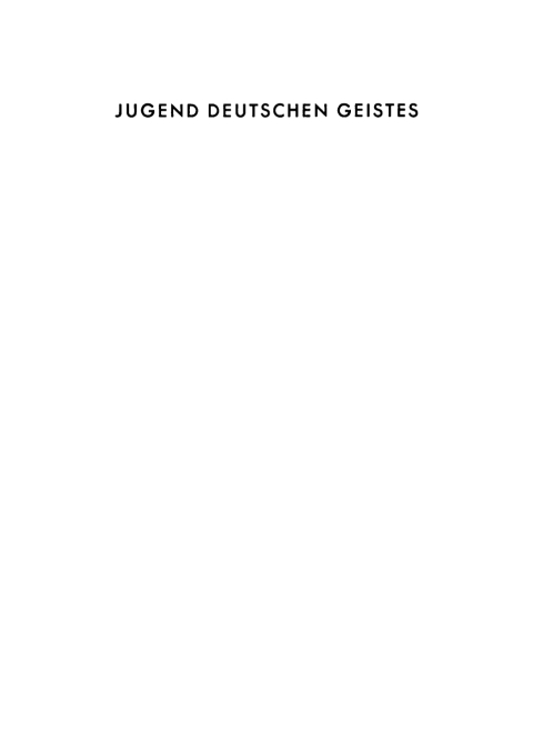 Cover image for book Jugend deutschen Geistes
