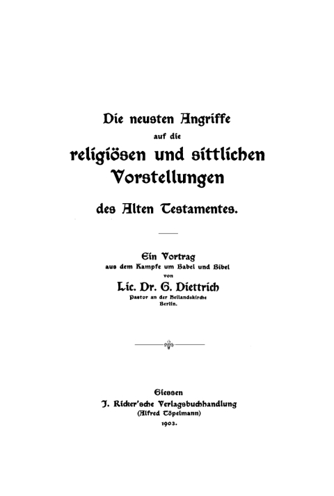 Cover image for book Die neusten Angriffe auf die religiösen und sittlichen Vorstellungen des Alten Testaments