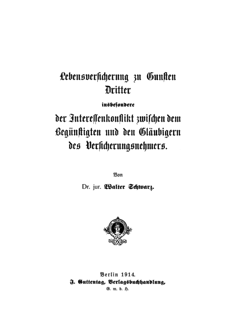 Lebensversicherung zu Gunsten Dritter 