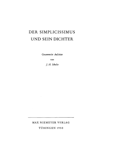 Cover image for book Der Simplicissimus und sein Dichter