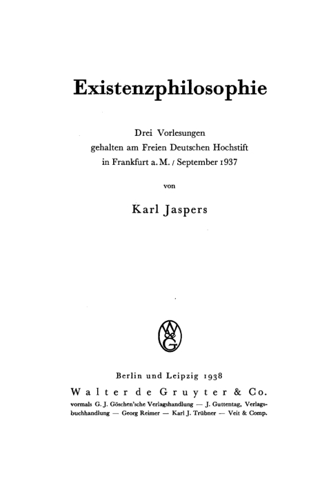 Cover image for book Existenzphilosophie