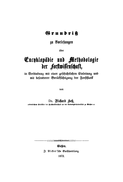Cover image for book Grundriß zu Vorlesungen über Encyclopädie und Methodologie der Forstwissenschaft