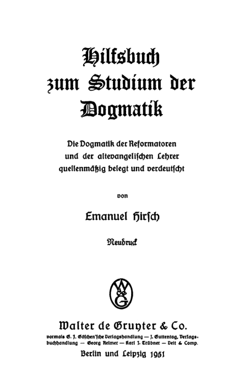 Cover image for book Hilfsbuch zum Studium der Dogmatik