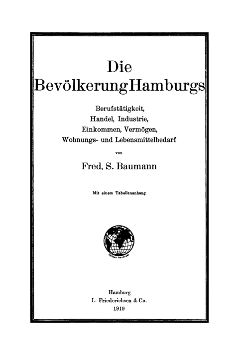 Cover image for book Die Bevölkerung Hamburgs